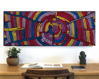 Aboriginal Artwork by Mary Napangardi Brown, Kurrkara Jukurrpa (Desert Oak Dreaming) - Mina Mina, 122x46cm