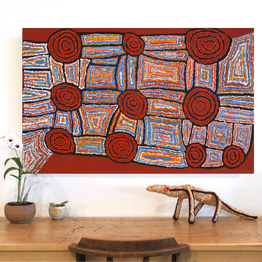 Aboriginal Art by Mary Napangardi Brown, Mina Mina Jukurrpa, 122x76cm - ART ARK®