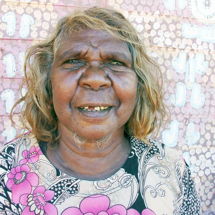 Aboriginal Art by Mary Napangardi Brown, Kurrkara Jukurrpa (Desert Oak Dreaming) - Mina Mina, 122x46cm - ART ARK®