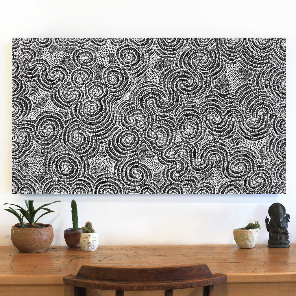 Aboriginal Artwork by Mary Napangardi Butcher, Pikilyi Jukurrpa, 107x61cm