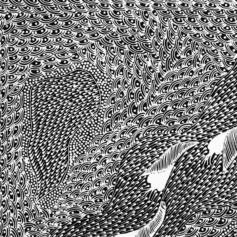 Aboriginal Artwork by Mary Napangardi Butcher, Pikilyi Jukurrpa, 40x40cm