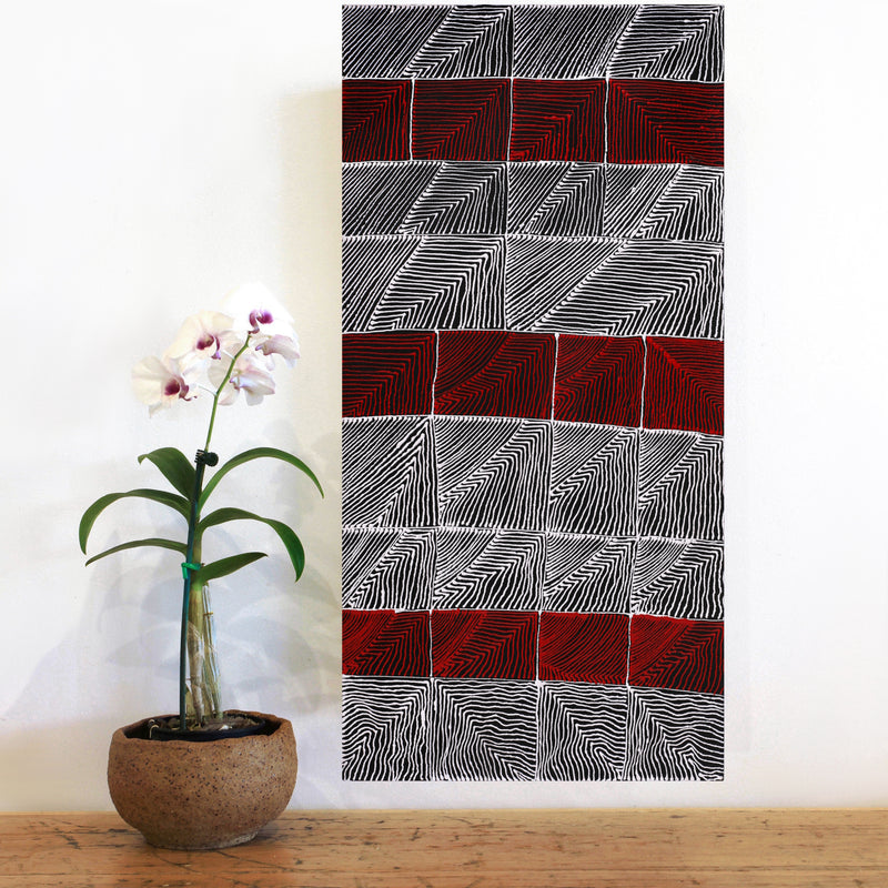 Aboriginal Artwork by Mary Napangardi Butcher, Pikilyi Jukurrpa, 61x30cm