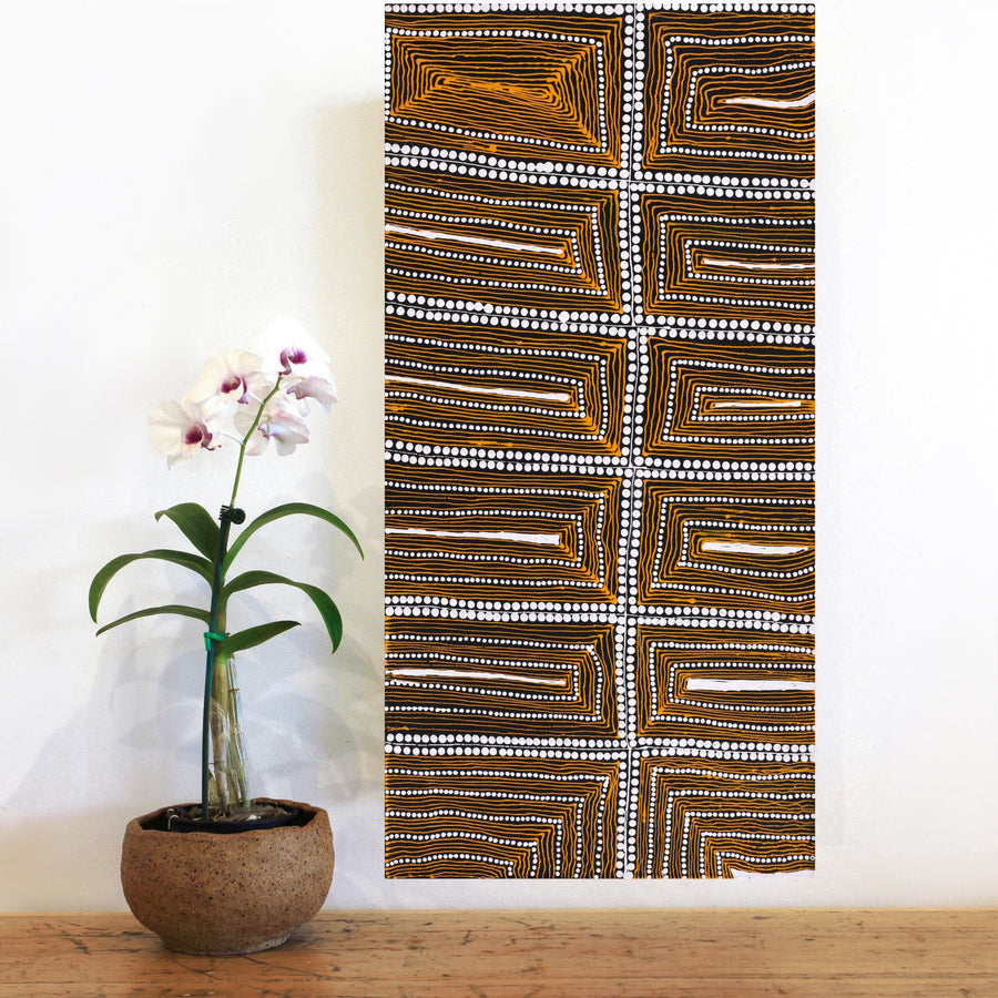 Aboriginal Artwork by Mary Napangardi Butcher, Pikilyi Jukurrpa, 61x30cm