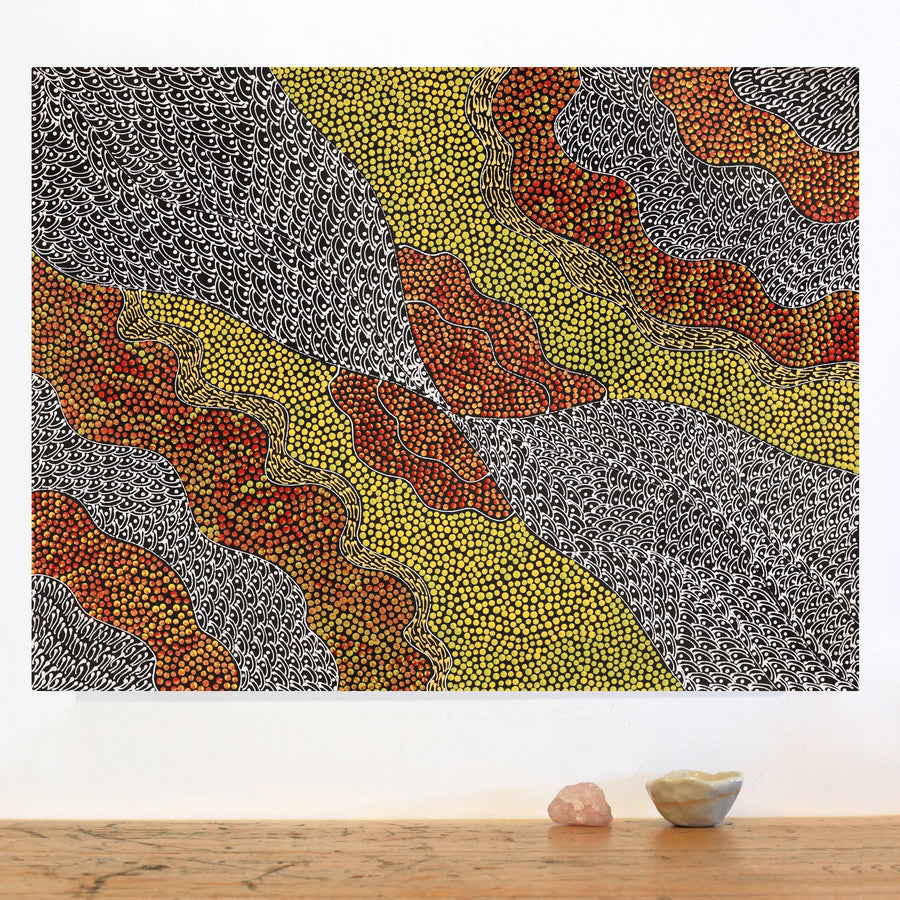 Aboriginal Artwork by Mary Napangardi Butcher, Pikilyi Jukurrpa, 61x46cm