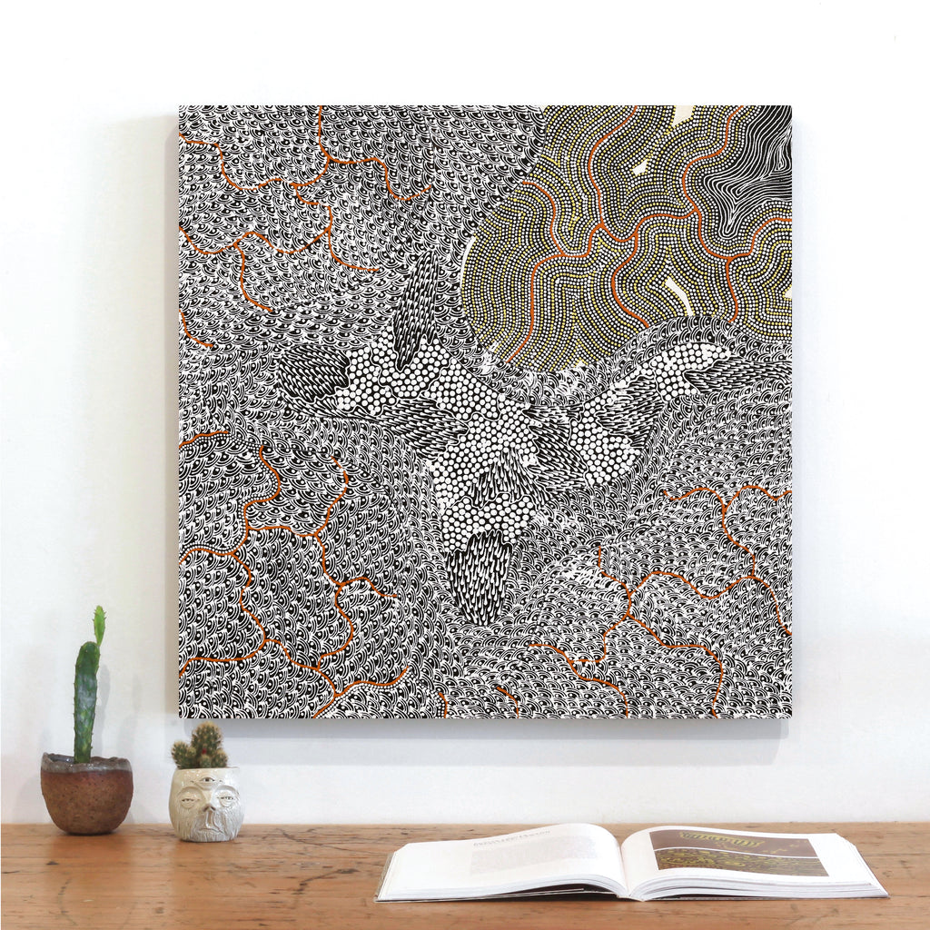 Aboriginal Artwork by Mary Napangardi Butcher, Pikilyi Jukurrpa, 61x61cm