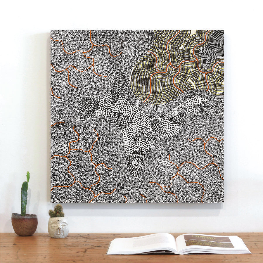 Aboriginal Artwork by Mary Napangardi Butcher, Pikilyi Jukurrpa, 61x61cm