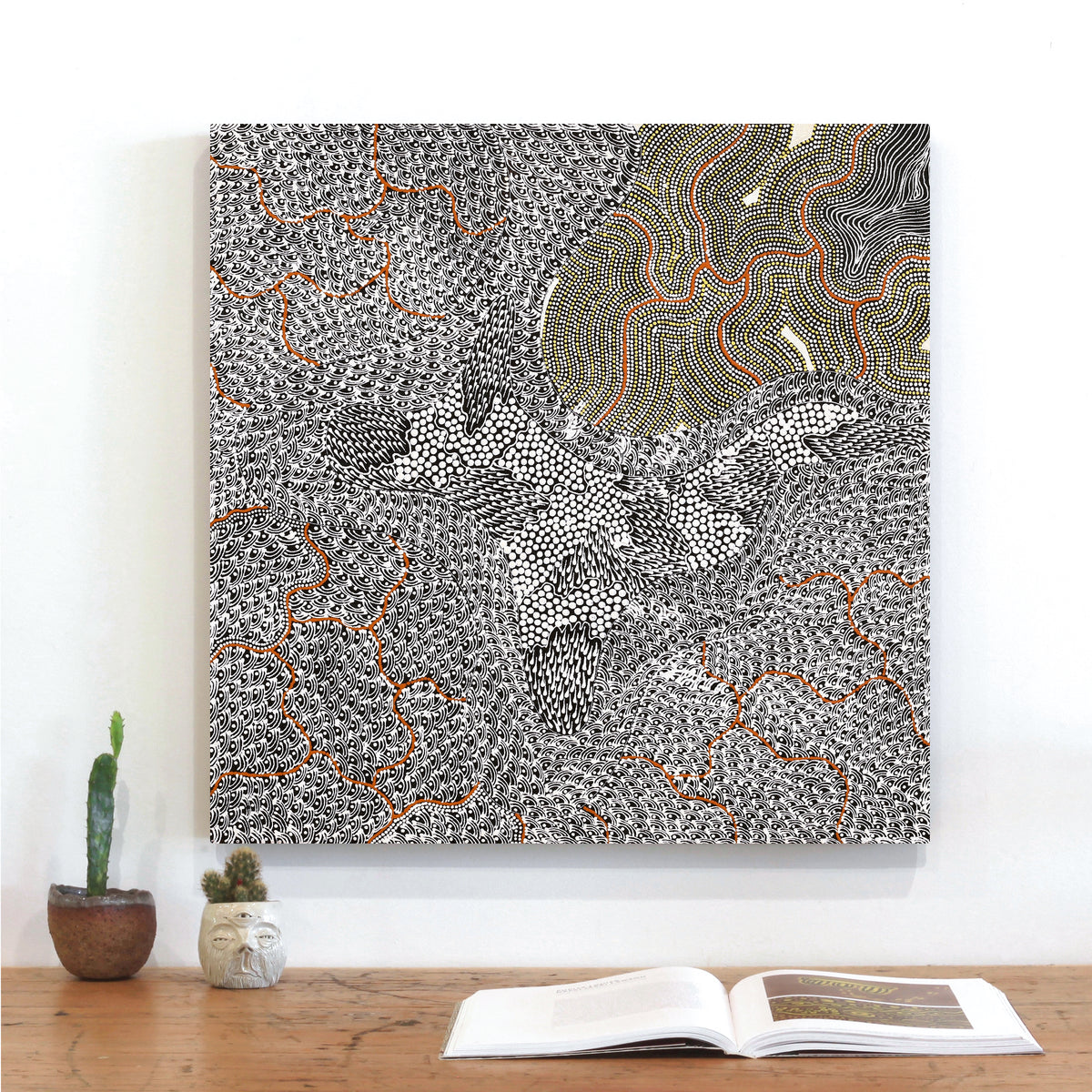 Aboriginal Art by Mary Napangardi Butcher, Pikilyi Jukurrpa, 61x61cm - ART ARK®