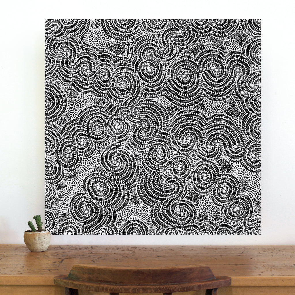 Aboriginal Artwork by Mary Napangardi Butcher, Pikilyi Jukurrpa, 76x76cm