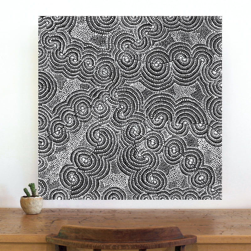 Aboriginal Artwork by Mary Napangardi Butcher, Pikilyi Jukurrpa, 76x76cm