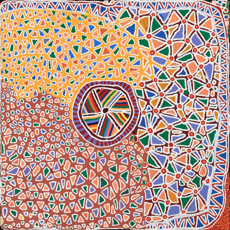 Aboriginal Artwork by Mary Napangardi Gallagher, Mina Mina Jukurrpa - Ngalyipi, 91x91cm