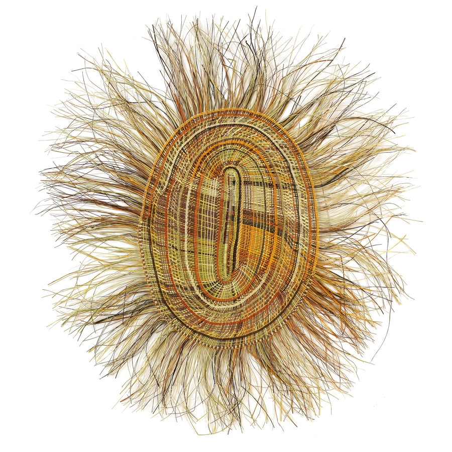 Aboriginal Artwork by Mary Guyula Rruwaypi, Gapuwiyak - Woven Mat