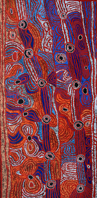 Aboriginal Artwork by Mary Napangardi Brown, Mina Mina Jukurrpa - Ngalyipi, 122x61cm