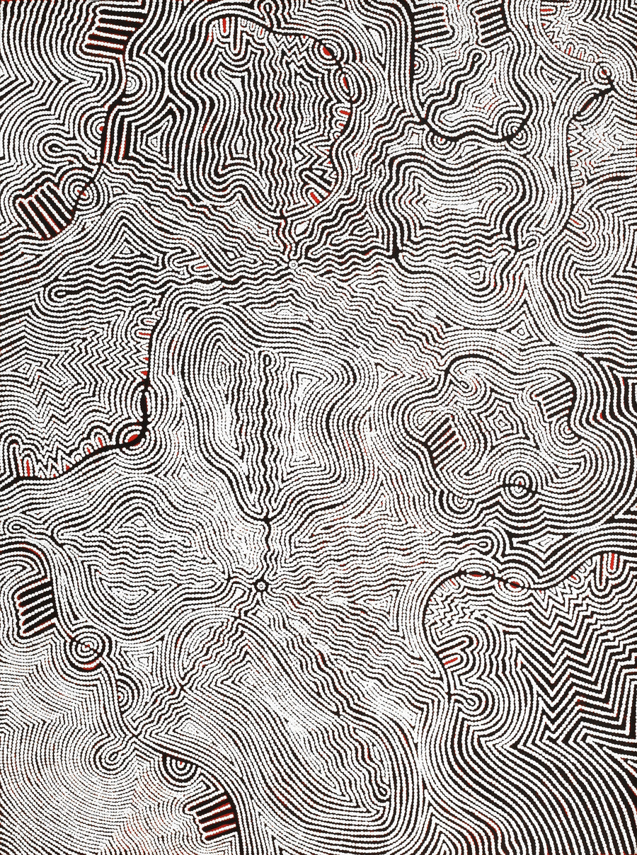 Aboriginal Artwork by Mary Roberts, Yalka at Murini, 102x76cm