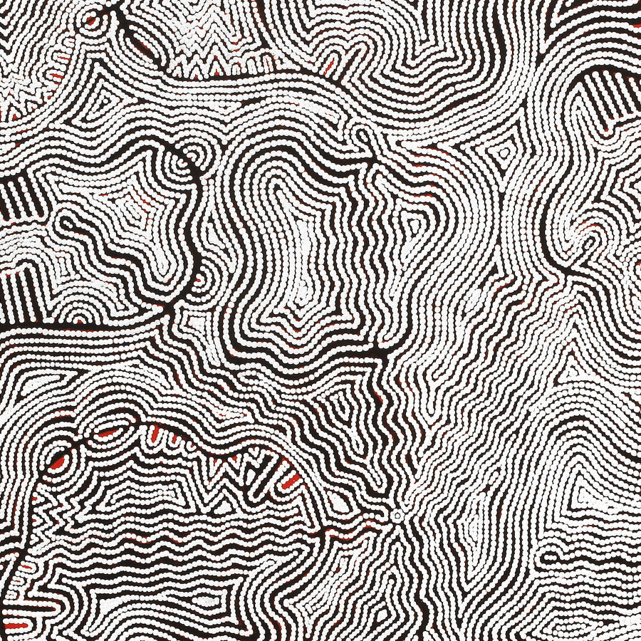 Aboriginal Artwork by Mary Roberts, Yalka at Murini, 102x76cm