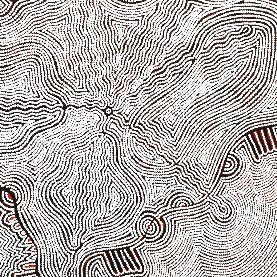 Aboriginal Artwork by Mary Roberts, Yalka at Murini, 102x76cm