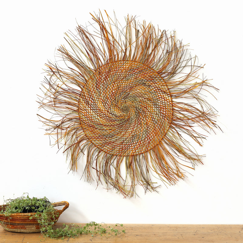 Aboriginal Artwork by Mary Guyula Rruwaypi - Woven Mat, 100cm