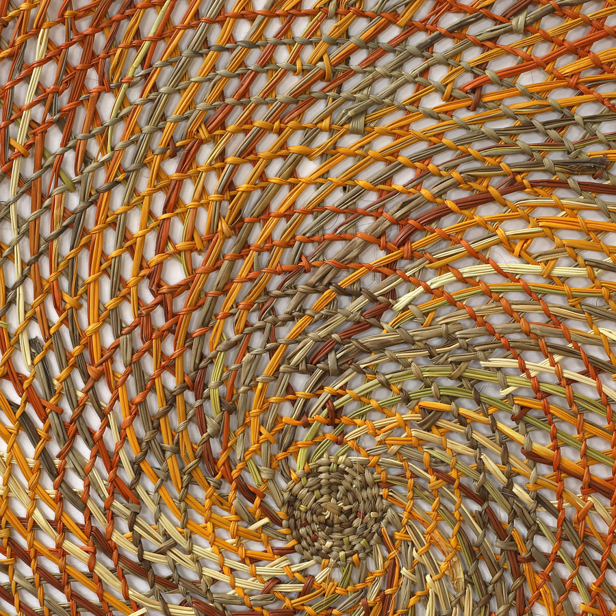 Aboriginal Artwork by Mary Guyula Rruwaypi - Woven Mat, 100cm