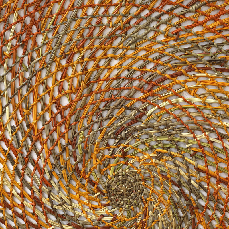 Aboriginal Artwork by Mary Guyula Rruwaypi - Woven Mat, 100cm