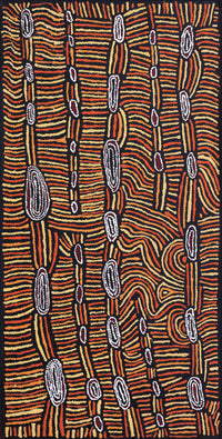 Aboriginal Artwork by Mary Napangardi Brown, Mina Mina Jukurrpa - Ngalyipi, 122x61cm