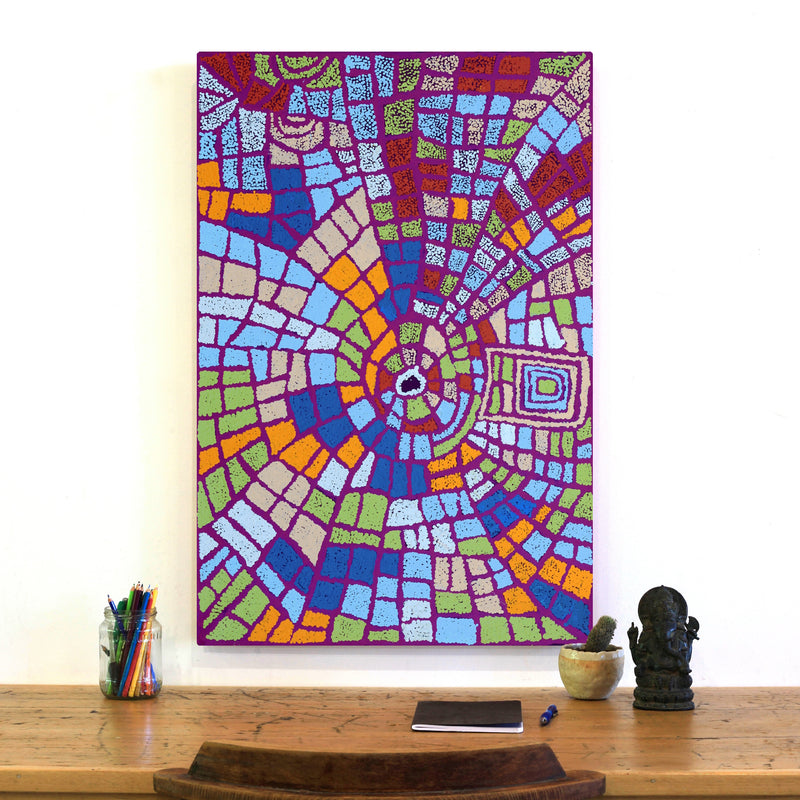 Aboriginal Artwork by Mary Napangardi Brown, Mina Mina Jukurrpa - Ngalyipi, 91x61cm