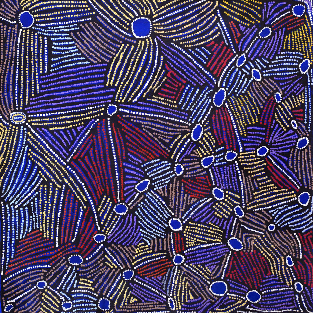 Aboriginal Artwork by Mary Napangardi Brown, Kurrkara Jukurrpa (Desert Oak Dreaming), 91x91cm - ART ARK®