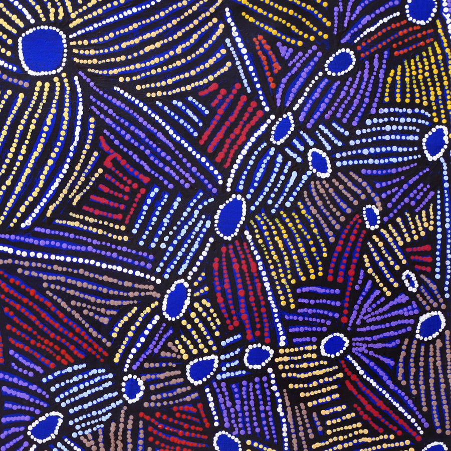 Aboriginal Artwork by Mary Napangardi Brown, Kurrkara Jukurrpa (Desert Oak Dreaming), 91x91cm