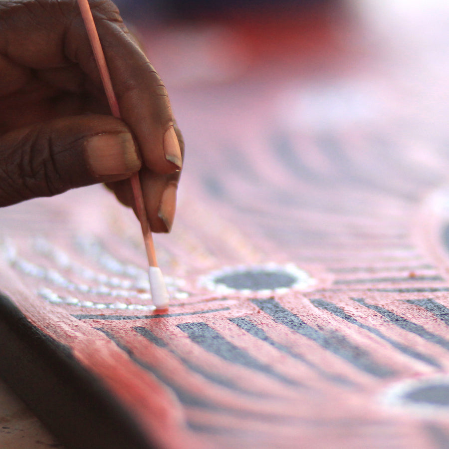 Aboriginal Artwork by Mary Napangardi Brown, Mina Mina Jukurrpa - Ngalyipi, 91x61cm