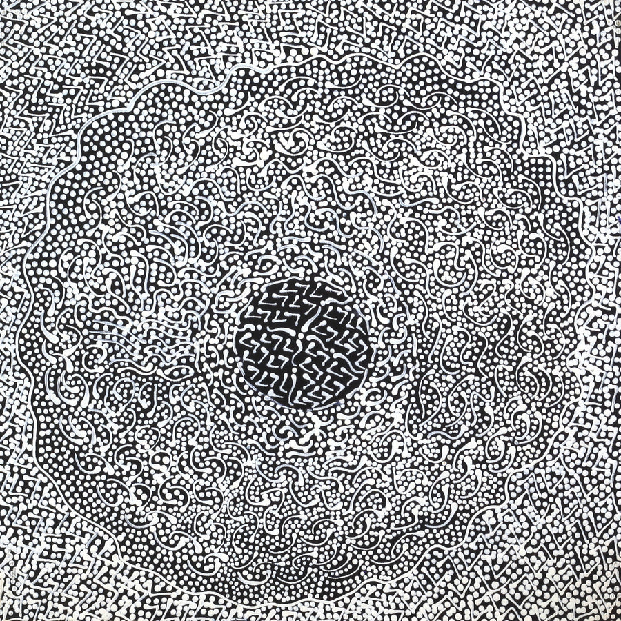 Aboriginal Artwork by Mary Napangardi Butcher, Pikilyi Jukurrpa, 30x30cm