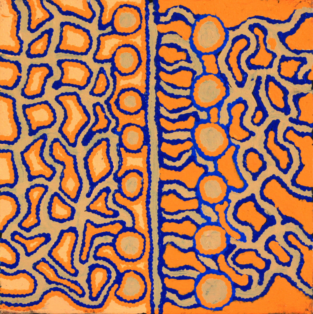 Aboriginal Artwork by Mary Napangardi Gallagher, Mina Mina Jukurrpa - Ngalyipi, 30x30cm