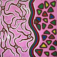 Aboriginal Artwork by Mary Napangardi Gallagher, Pikilyi Jukurrpa (Vaughan Springs Dreaming), 30x30cm