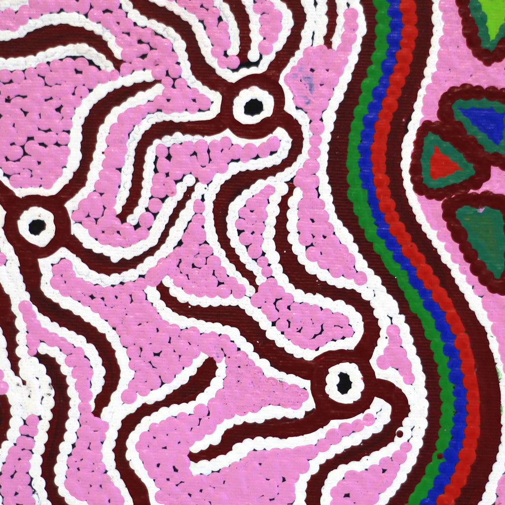 Aboriginal Artwork by Mary Napangardi Gallagher, Pikilyi Jukurrpa (Vaughan Springs Dreaming), 30x30cm
