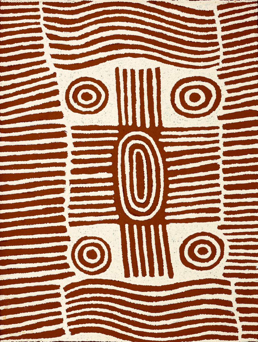 Aboriginal Art by Maryanne Nungarrayi Spencer,  Wardapi Jukurrpa (Goanna Dreaming) - Yarripurlangu, 61x46cm - ART ARK®