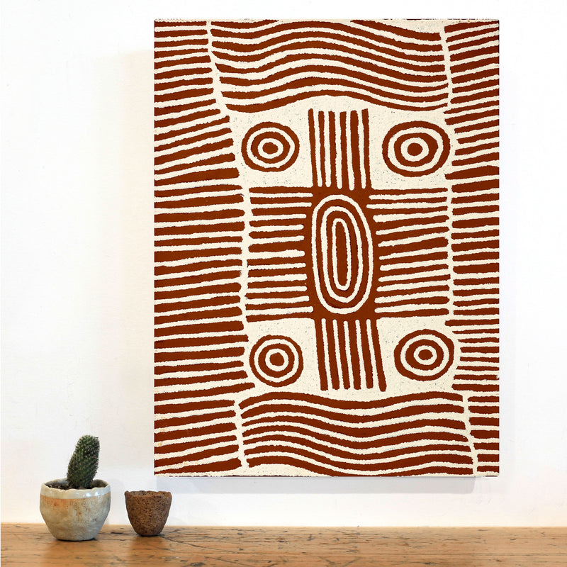 Aboriginal Artwork by Maryanne Nungarrayi Spencer, Wardapi Jukurrpa (Goanna Dreaming) - Yarripurlangu, 61x46cm