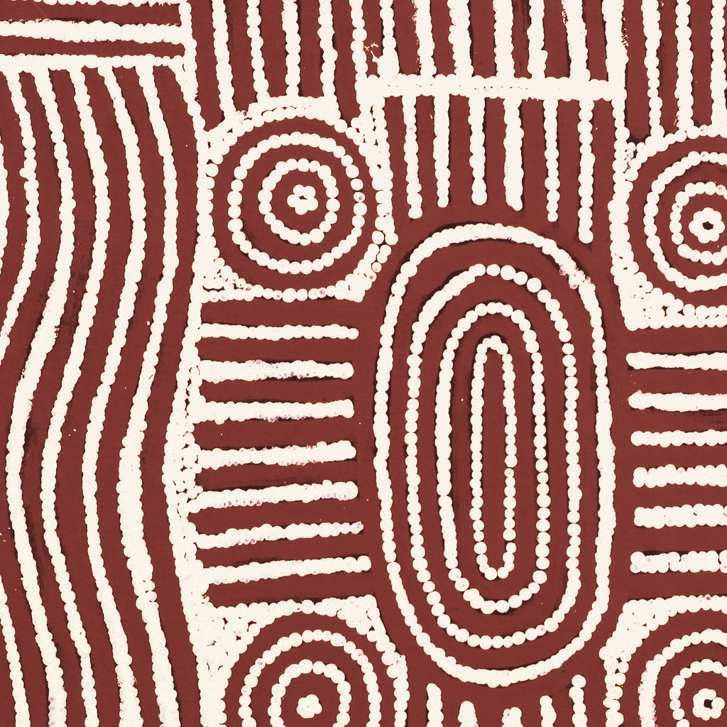 Aboriginal Artwork by Maryanne Nungarrayi Spencer, Wardapi Jukurrpa (Goanna Dreaming) - Yarripurlangu, 46x46cm