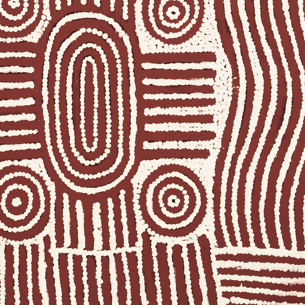 Aboriginal Artwork by Maryanne Nungarrayi Spencer, Wardapi Jukurrpa (Goanna Dreaming) - Yarripurlangu, 46x46cm