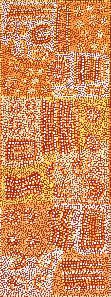 Aboriginal Art by Maisie Nungarrayi Ward, Tali at Kalkuda, 80x30cm - ART ARK®