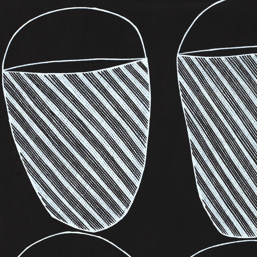 Aboriginal Artwork by Mathew Ashley Marraliyawuy, Gandjalala the sugar bag ancestor, Gapuwiyak - 56x38cm