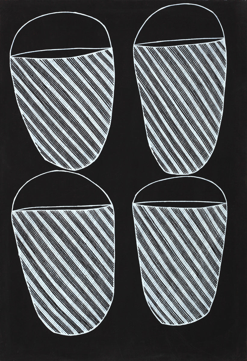 Aboriginal Artwork by Mathew Ashley Marraliyawuy, Gandjalala the sugar bag ancestor, Gapuwiyak - 56x38cm