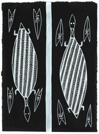 Aboriginal Artwork by Mathew Ashley Marraliyawuy, Madalaytji (short neck turtle), Gapuwiyak - 38x28cm