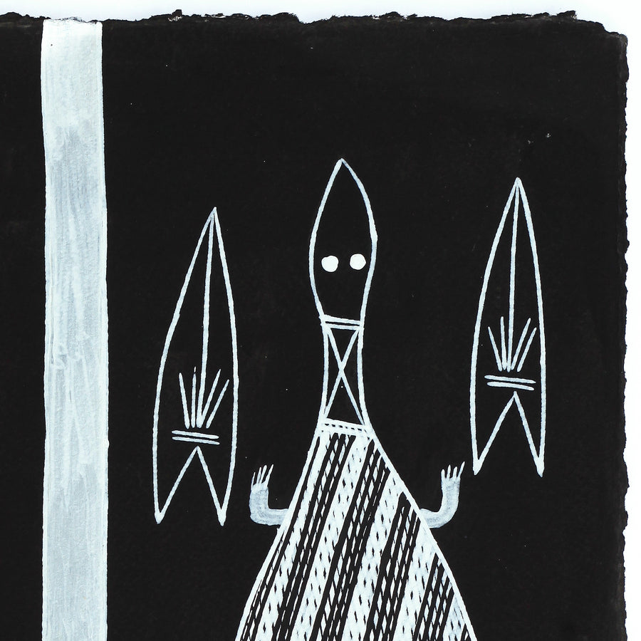 Aboriginal Artwork by Mathew Ashley Marraliyawuy, Madalaytji (short neck turtle), Gapuwiyak - 38x28cm