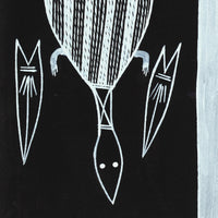 Aboriginal Artwork by Mathew Ashley Marraliyawuy, Madalaytji (short neck turtle), Gapuwiyak - 38x28cm