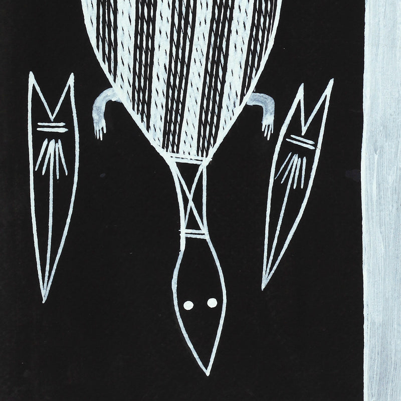 Aboriginal Artwork by Mathew Ashley Marraliyawuy, Madalaytji (short neck turtle), Gapuwiyak - 38x28cm