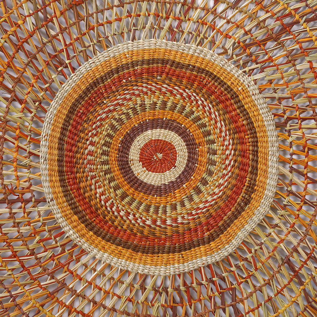 Aboriginal Artwork by Mavis Marrkula Djuliping - Woven Mat 116cm