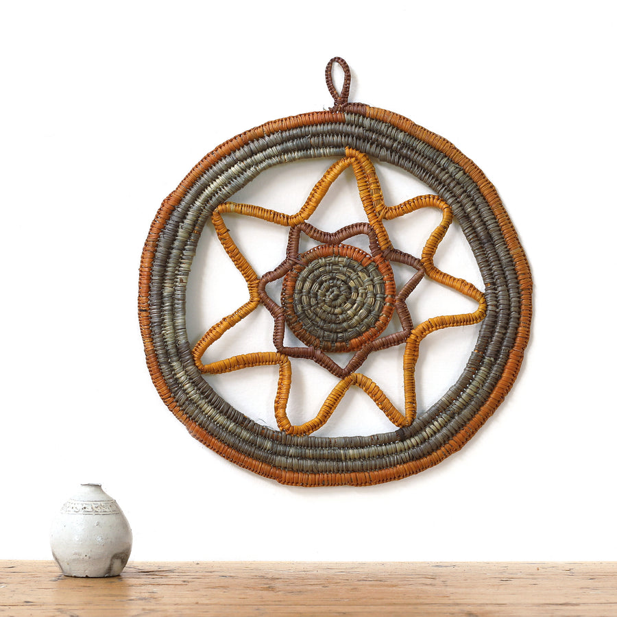 Aboriginal Artwork by Mavis Marrkula Djuliping - Woven artwork, 29x26cm