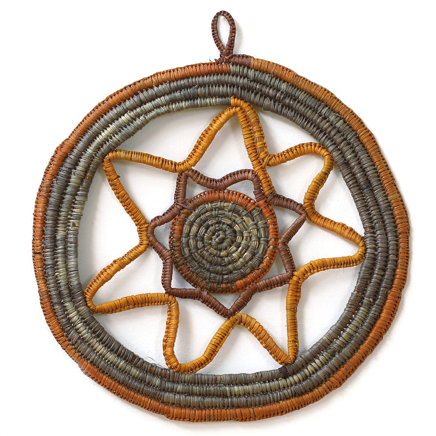 Aboriginal Artwork by Mavis Marrkula Djuliping - Woven artwork, 29x26cm