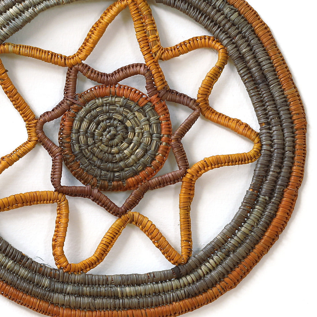 Aboriginal Artwork by Mavis Marrkula Djuliping - Woven artwork, 29x26cm