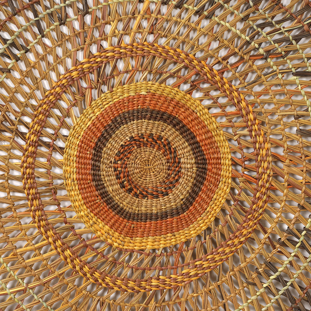 Aboriginal Artwork by Mavis Marrkula Djuliping - Woven Mat 123x120cm
