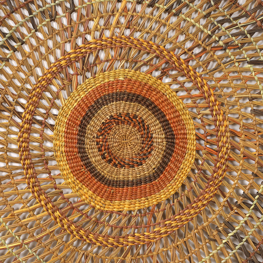 Aboriginal Artwork by Mavis Marrkula Djuliping - Woven Mat 123x120cm