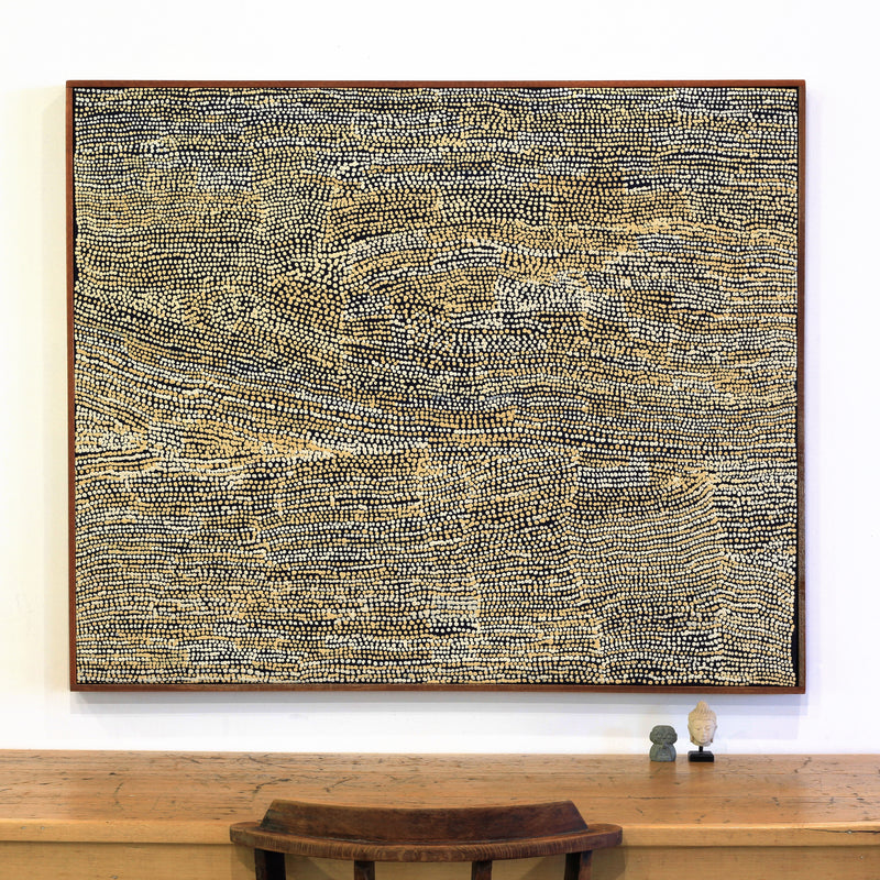 Aboriginal Artwork by Mavis Nampitjinpa Marks, Kalipinpa Water Dreaming, 122x102cm