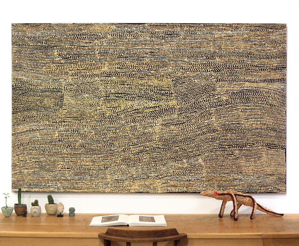 Aboriginal Artwork by Mavis Nampitjinpa Marks, Kalipinpa Water Dreaming, 198x121cm